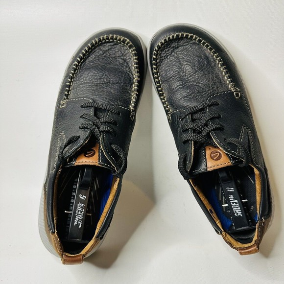 Clarks Lace Up Leather Slip-On Loafers Shoes Mens Sz 8.5 - Picture 5 of 7